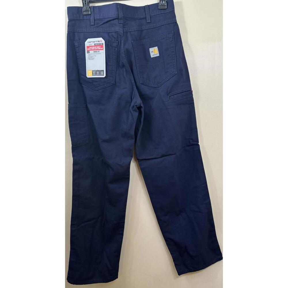 CARHARTT FLAME RESISTANT CAT 2 FRB159-DNY Navy Blue Workwear Pants Mens 32X32 - Picture 5 of 8